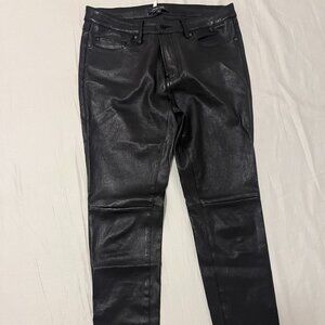 Genuine black leather pants, size 8